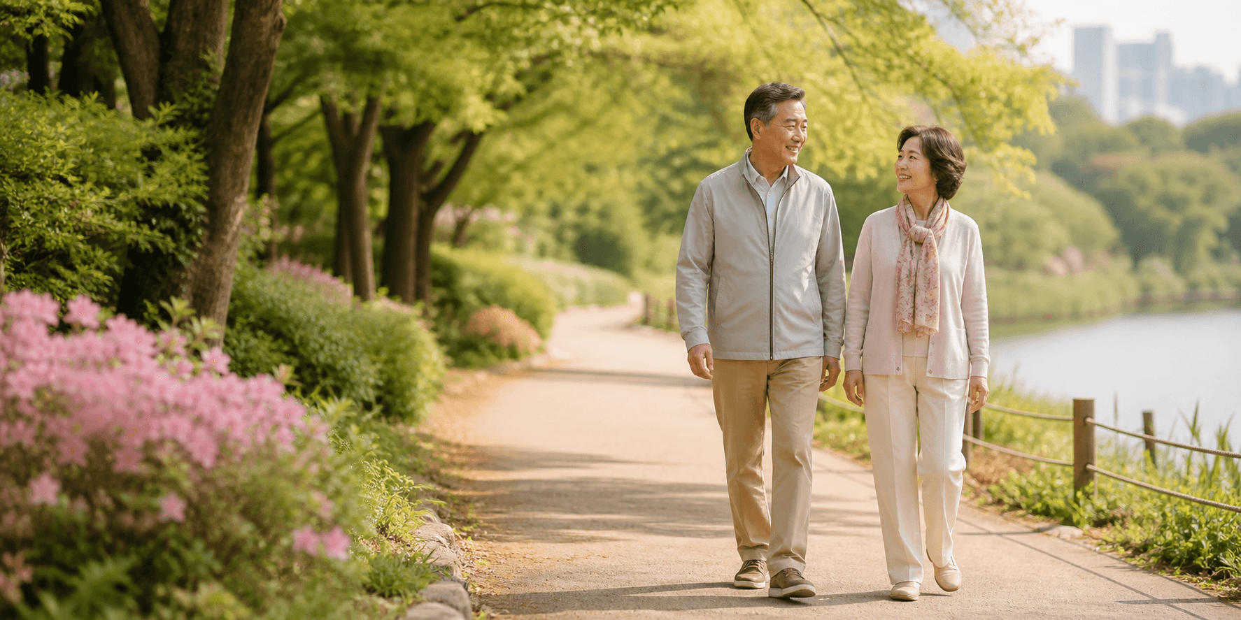 각자의 생활을 즐기며 함께 시간을 보내는 50~60대 동반자